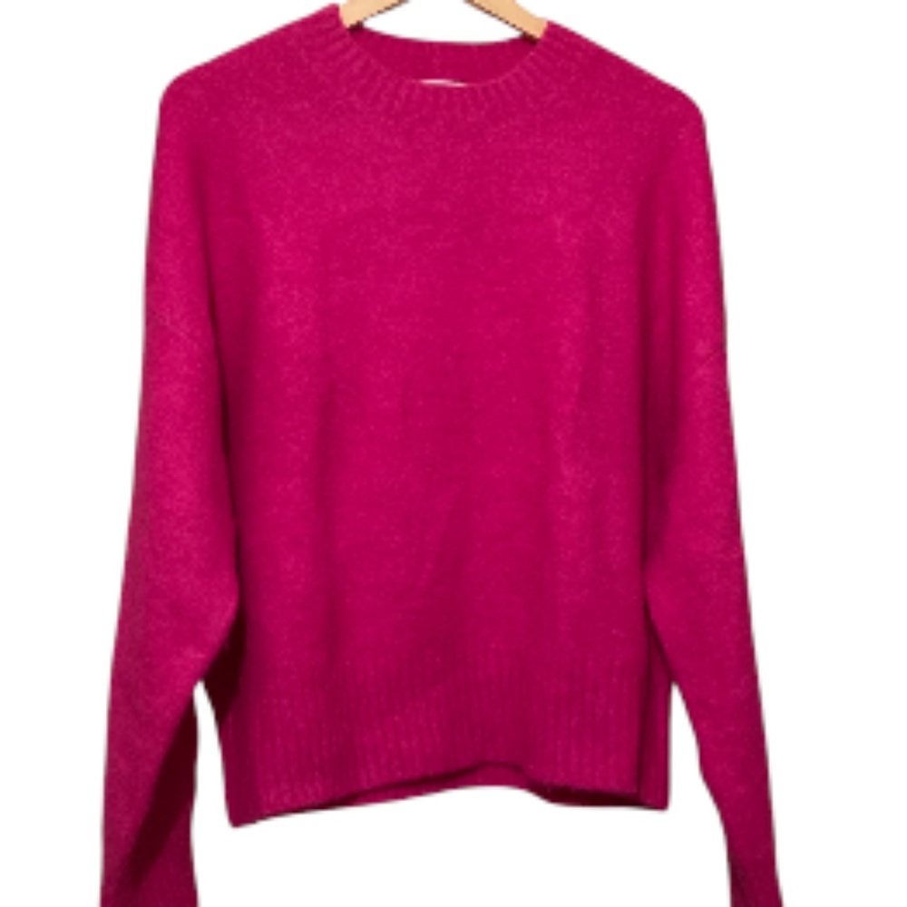 ZARA Hot Pink Crew Neck Oversized Sweater